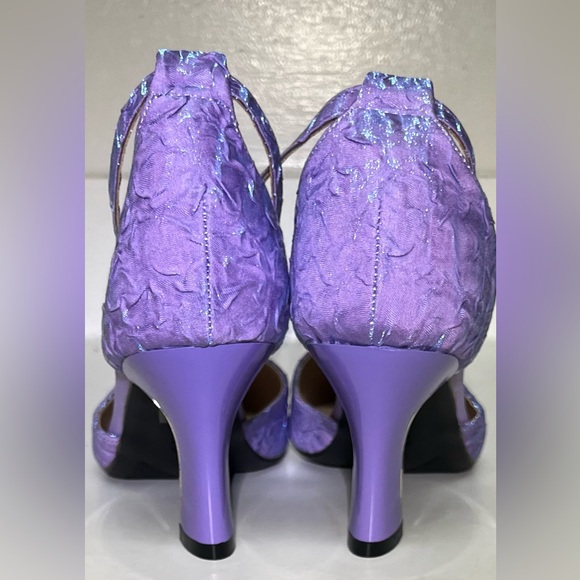 Purple Heels HJ Qianlang  Gold Buckle with Smoked Stones Size EU 40 - Picture 3 of 6